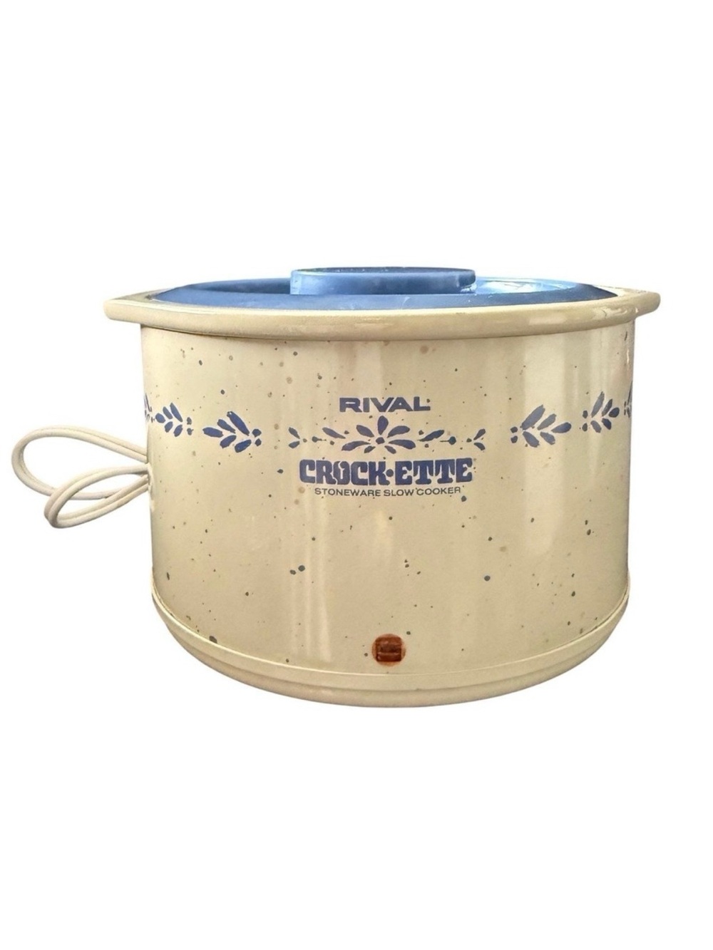 Rival Crockette Slow Cooker Cornflower Blue Crock Pot BBQ Potluck Cook Vintage